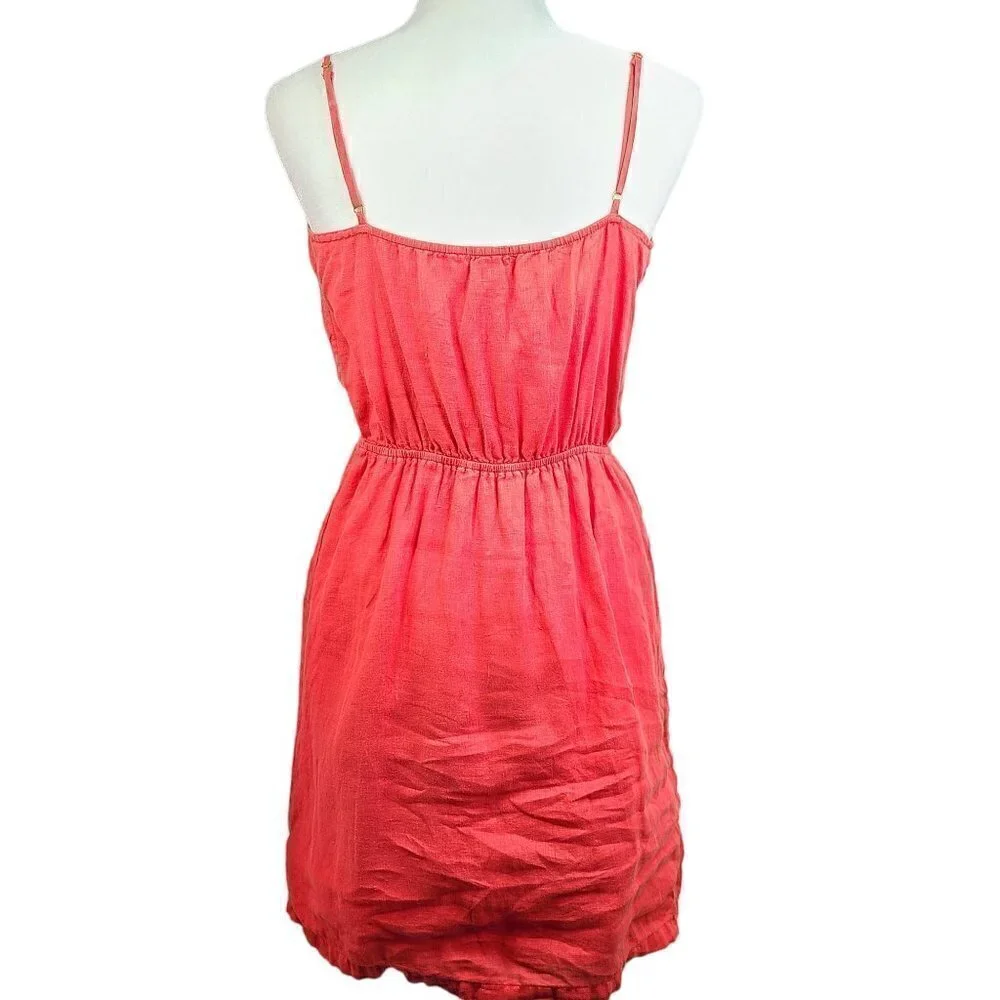 J Crew Salmon Pink Peach Linen Dress
